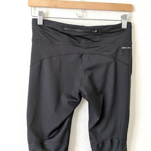 Nike Black Red Pants Womens Power Dri Fit Running Tights Run Leggings Medium M - Picture 7 of 10